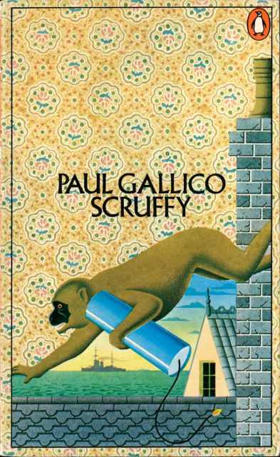 Meeuwissen illustration for Penguin Paul Gallico book showing monkey holding dynamite