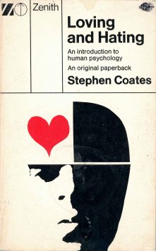 cover design with geometric layout, abstracted face and red love heart