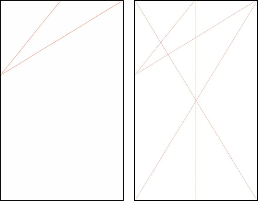 Designs showing the first and second steps in building the Marber grid