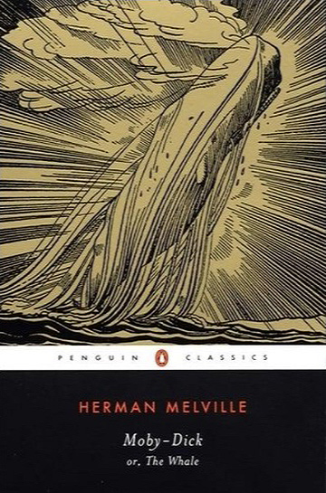 cover design with old engraving of whale breaching the sea