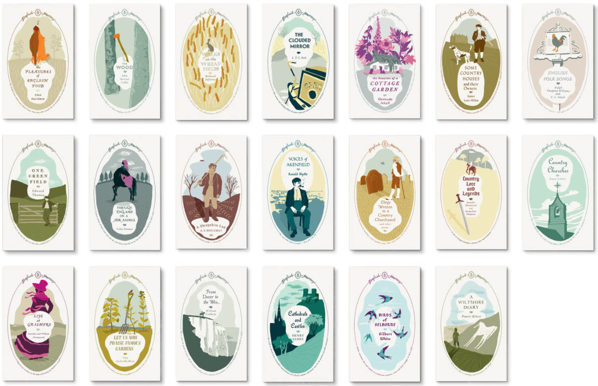 Grid of bookcovers showing all 20 English Journeys